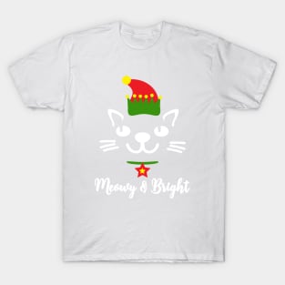 Meowy & Bright Cute Kawaii Cat Face Elf Shirts for Cat Lovers T-Shirt